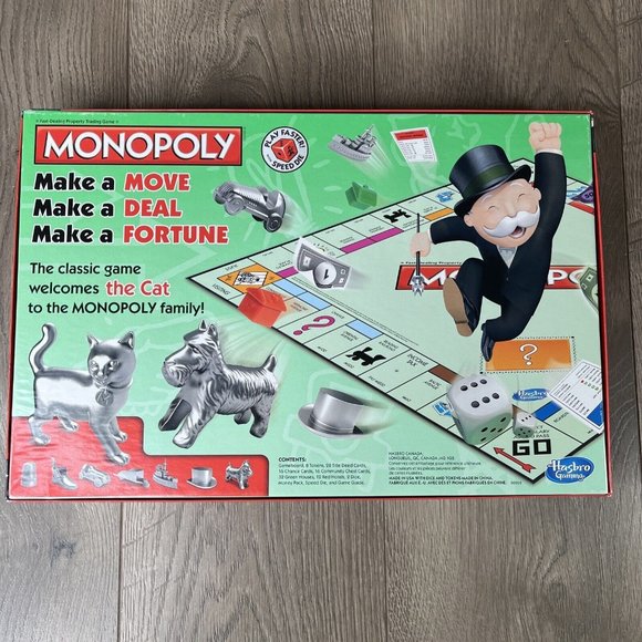 Monopoly Classic Board Game #00009 With The Cat Token Hasbro Complete 2013 - Picture 2 of 12
